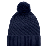 Swirl Knit Pom Pom Toque