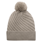 Swirl Knit Pom Pom Toque