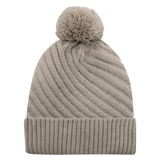 Swirl Knit Pom Pom Toque